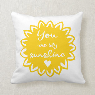 Coussin Yellow You Are My Sunshine - Ajouter une photo et