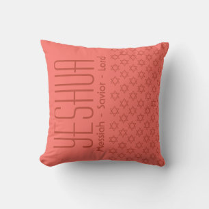 Coussin YESHUA Messiah Sauveur Lord Custom CORAL