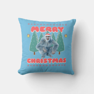 Coussin Yeti Drôle - Joyeux Noël