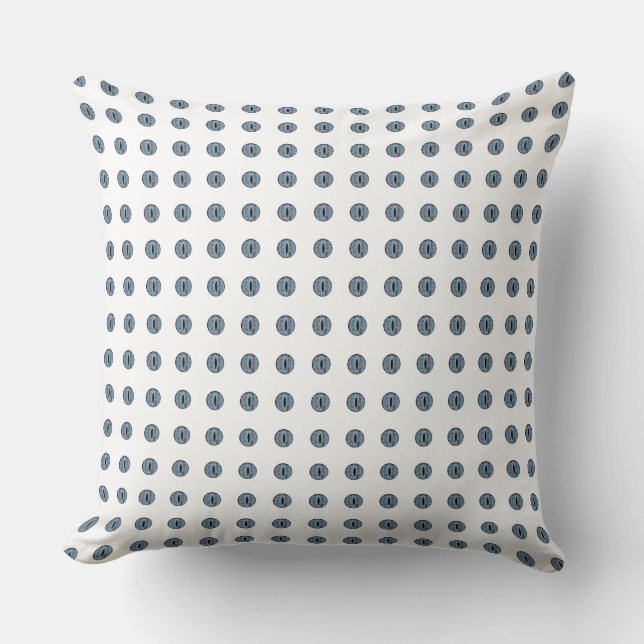 Coussin Yeux à points bleu d'Halloween (Recto)
