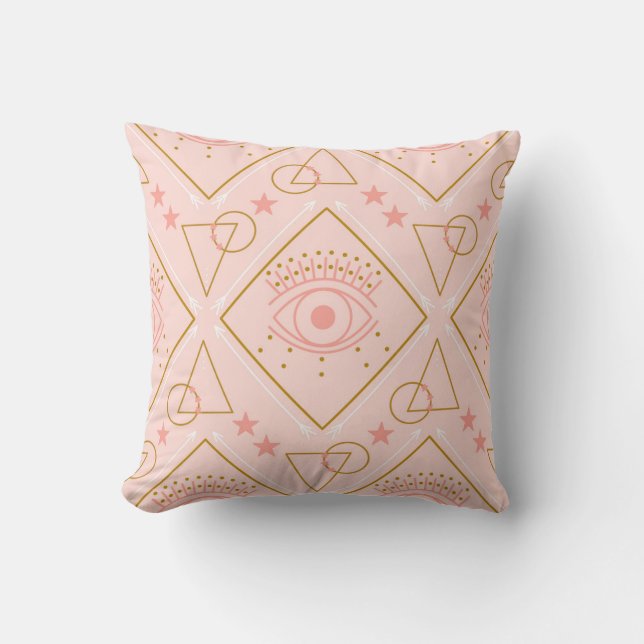 Coussin Yeux en or rose : conception géométrique sans cout (Recto)