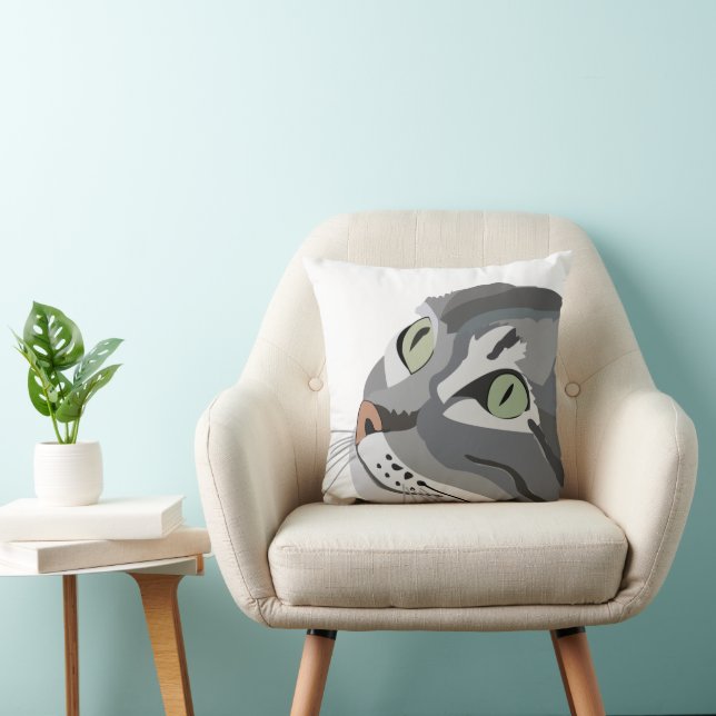 Coussin Yeux félins de chat  (Chaise)