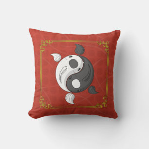 Coussin Yin et Yang l'oreiller à jet Koi