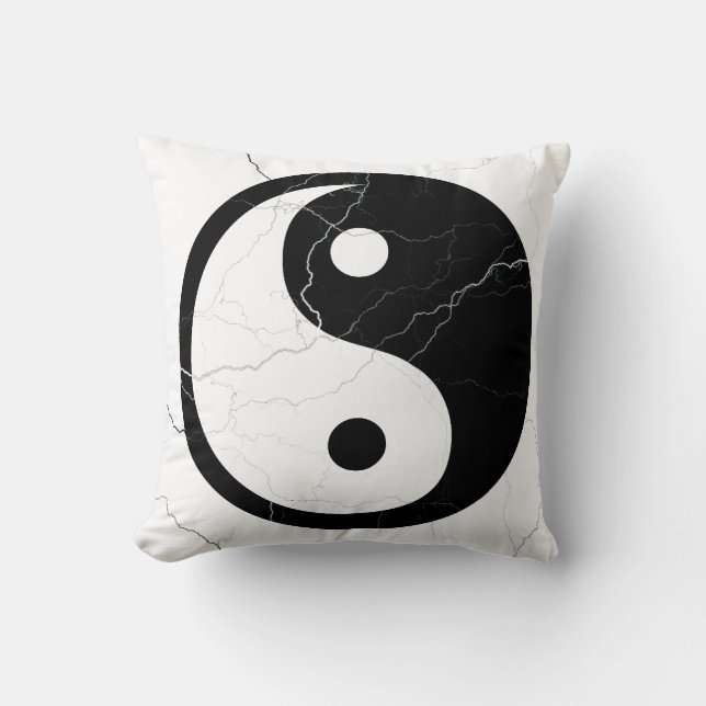 Coussin Yin noir et blanc et Yang (Recto)