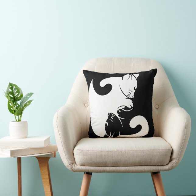 Coussin Yin Yang cats (Chaise)