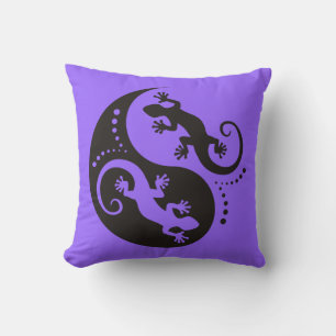 Coussin YIN & YANG Geckos black + your background & idea