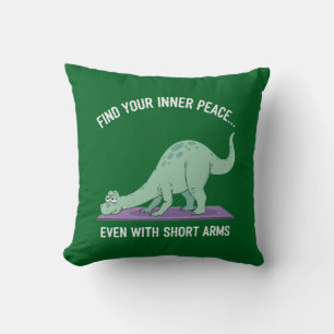 Coussin Yoga de dinosaure drôle : Trouvez votre paix intér