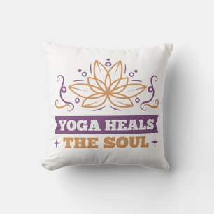 Coussin Yoga guérit l'âme Citation Lotus Flower Zen