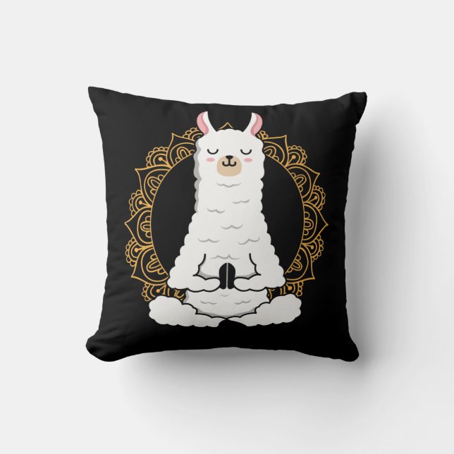 Coussin Yoga Llama Alpaca Namaste détente Animal (Recto)
