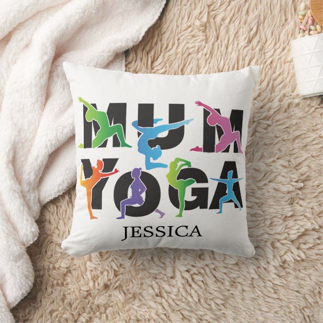 Coussin Yoga Maman Méditation Hobby Mère Mignonne Maman (Couverture)