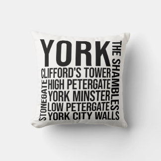Coussin York, Angleterre La typographie des monuments - Ro