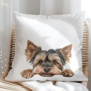 Coussin Yorkie à l'oeil mignon