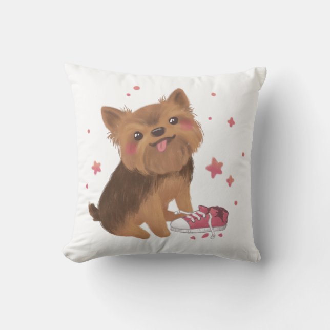 Coussin Yorkie, le créateur de problèmes le plus fou (Recto)