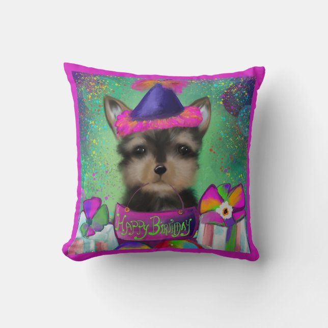COUSSIN YORKIE POO ANNIVERSAIRE (Recto)