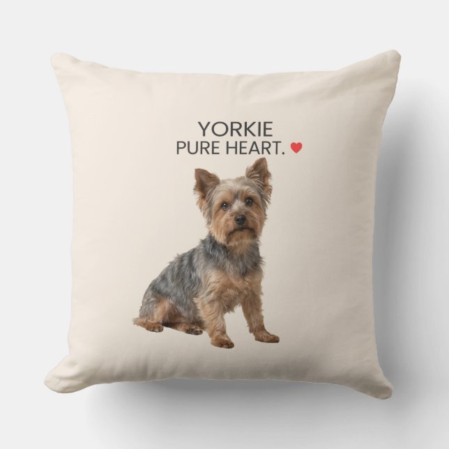 Coussin Yorkie Pure Heart Throw Pillow (Recto)