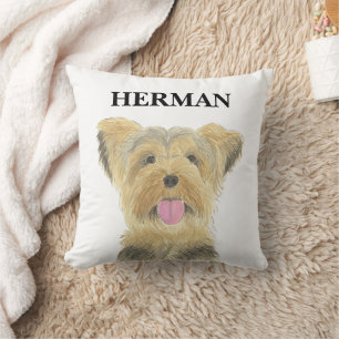 Coussin Yorkie Yorkshire Terrier réversible personnalisé