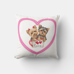 Coussin Yorkshire terrier aime maman chien