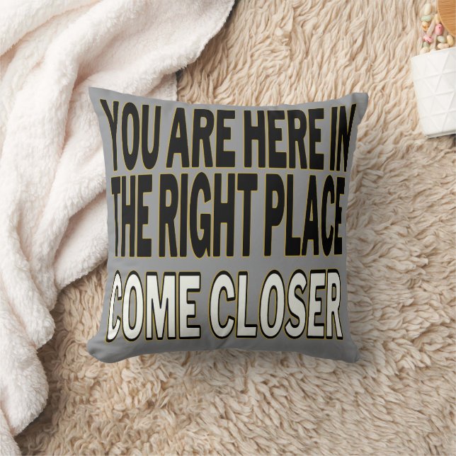 Coussin You Are Here In The Right Place, Come Closer (Couverture)