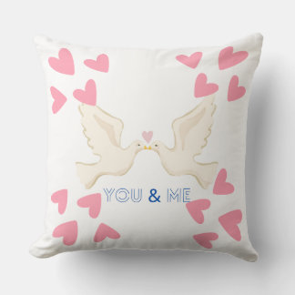 Coussin You & Me Love Doves Design