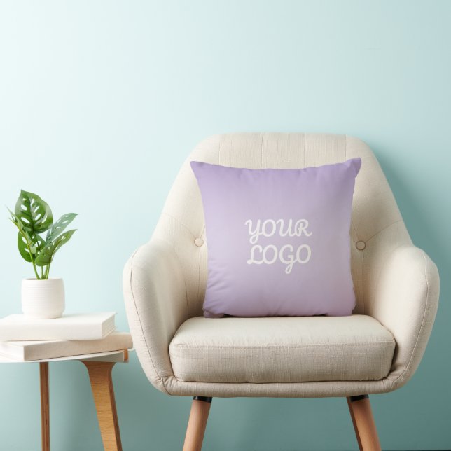 Coussin Your Logo & Modern Simple Ombre | Lavender (Chaise)