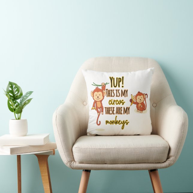 Coussin Yup ! C'est mon cirque, ce sont mes deux singes (Chaise)