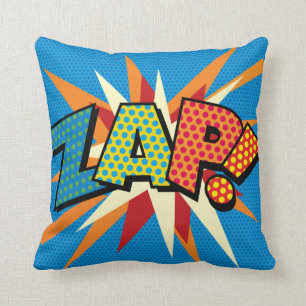 Coussin ZAP POW Fun Retro Comic Book Pop Art