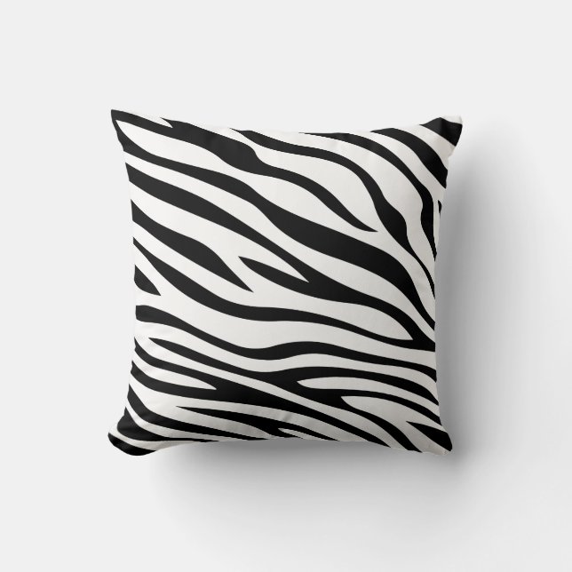 Coussin Zebbra barre noir et blanc (Recto)
