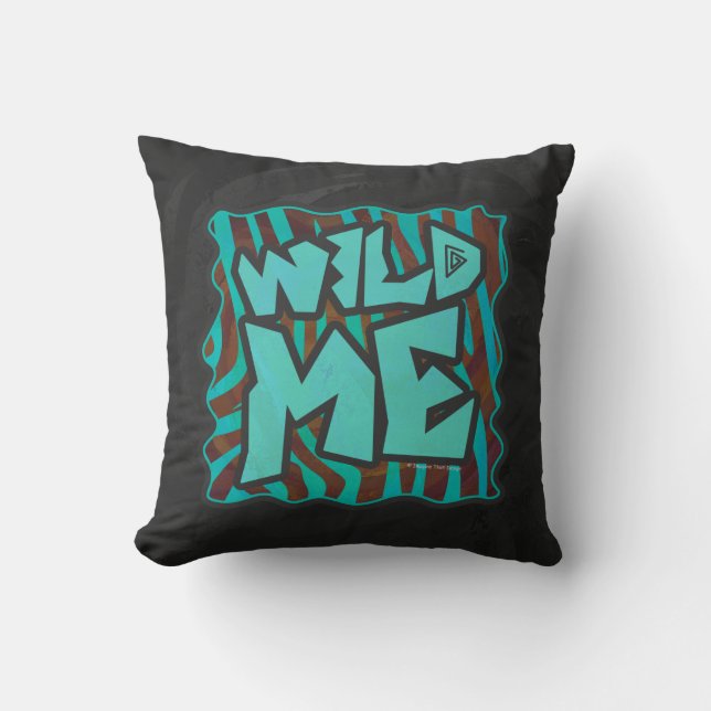Coussin Zebra Brown et Turquoise Wild Me Design (Recto)