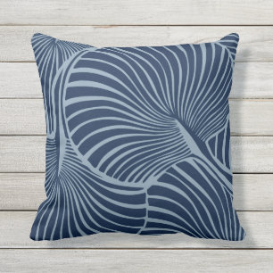 Coussin Zebra Fan Palm Hawaiian Tropical Blue