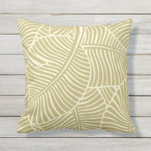 Coussin Zebra Palm Hawaiian Tropical Khaki and Cream
