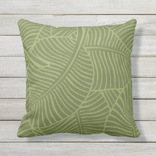 Coussin Zebra Palm Hawaiian Tropical Olive Green