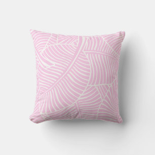 Coussin Zebra Palm Hawaiian Tropical Pink and Silver