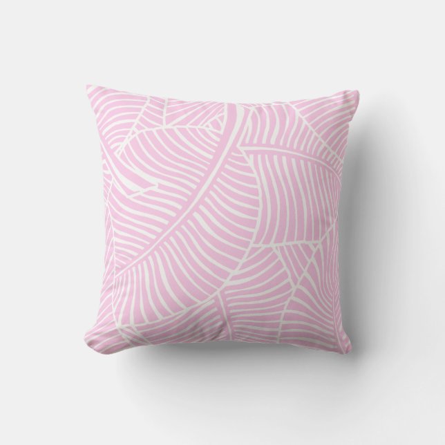 Coussin Zebra Palm Hawaiian Tropical Pink and Silver (Recto)