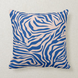 Coussin Zebra Print Blue Zebra Stripes Poster de animal