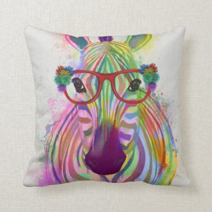 Coussin Zebra Rainbow Splash