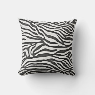 Coussin Zebra rayures noir et blanc