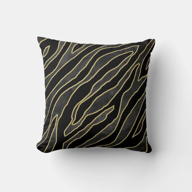Coussin Zebra Stripes : Abstrait Monochrome Sans Seamless. (Recto)