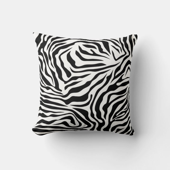 Coussin Zebra Stripes Poster de animal sauvage noir et bla (Recto)