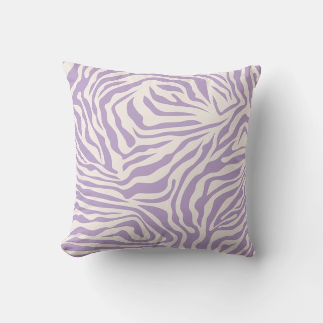 Coussin Zebra Stripes Preppy Purple Wild Poster de animal (Recto)