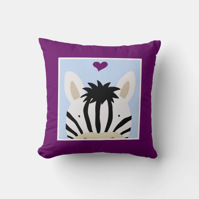 Coussin Zèbre avec coeur (Recto)