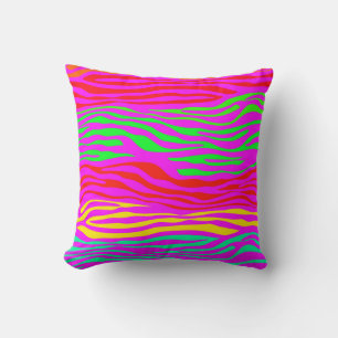 Coussin Zèbre coloré Abstrait