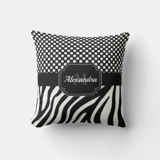 Coussin Zèbre et points