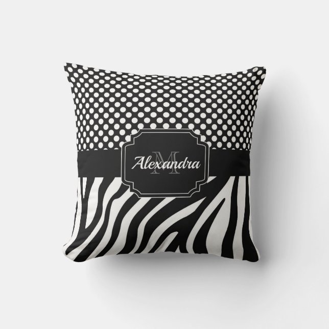 Coussin Zèbre et points (Recto)