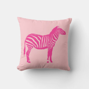 Coussin Zèbre - Fuchsia et rose clair