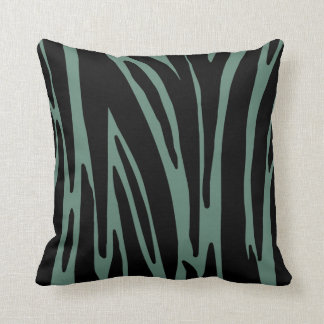 Coussin Zèbre moderne Turquoise et noir