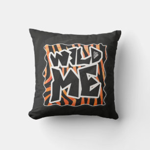Coussin Zèbre Noir et Orange Sauvage