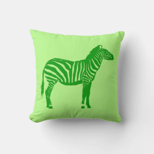 Coussin Zèbre - Nuances de vert citron