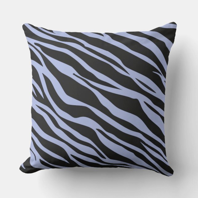 Coussin Zèbre rayé bleu ciel (Recto)