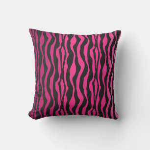 Coussin Zèbre rose noir