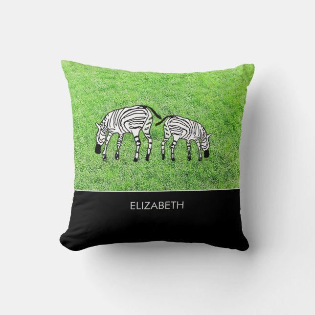 Coussin Zèbres kenyans heureux et mignons (Recto)